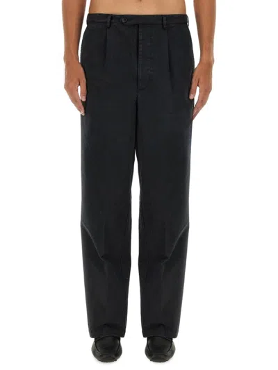 BALLY RELAXED FIT BLACK COTTON PANTS