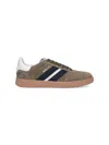 Bally Round Toe Suede Sneakers With Rubber Sole In Brown