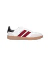 Bally Retro Crest Leather Striped Sneakers In White