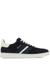 Bally Retro Crest Stripe Suede Sneakers In Blue