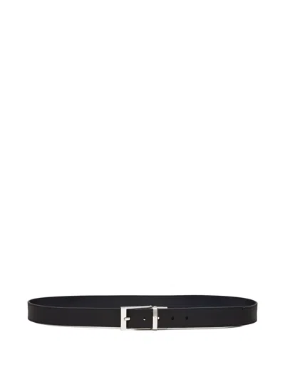 Bally Reversible Grained-leather Belt In Black