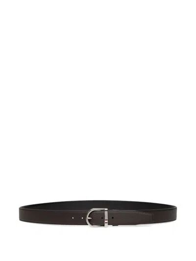 Bally Reversible Grained Leather Belt In Brown