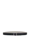 Bally Reversible Grained Leather Belt In Black