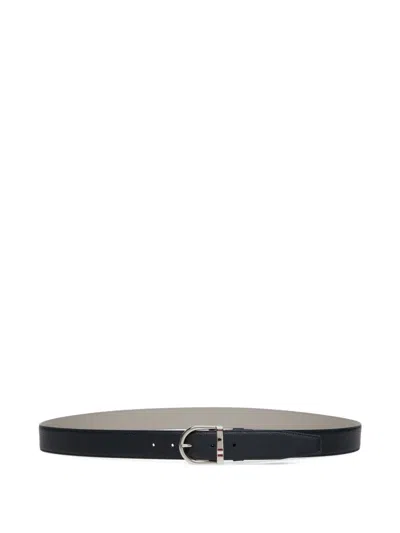 Bally Reversible Grained Leather Belt In Black