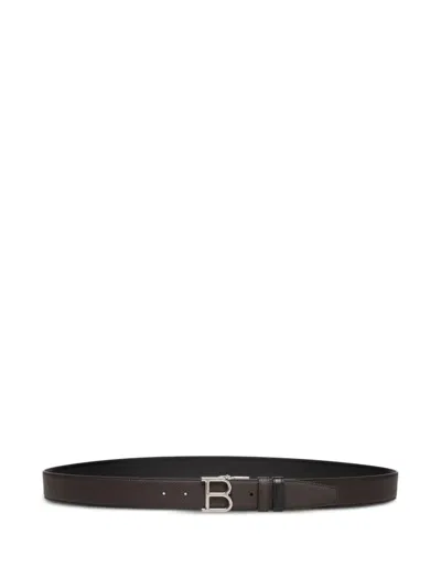 Bally Reversible Leather Belt In Black