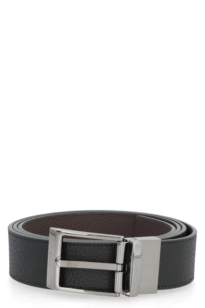 Bally Reversible Leather Belt In Black