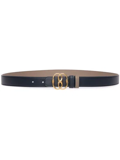 Bally Reversible Leather Belt In Blue