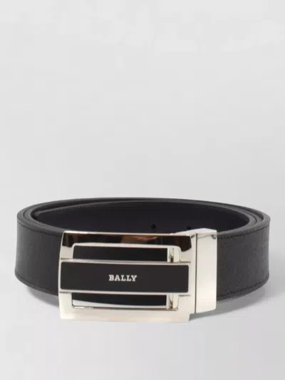 Bally Reversible Leather Belt Dual Style Design In Black