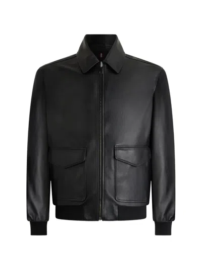 Bally Reversible Leather Jacket In Black