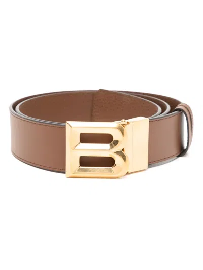 Bally Double Sided Buckle Belt In Brown