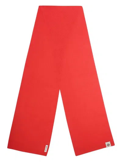 Bally Ribbed Wool Scarf In Red