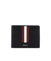 Bally Leather Wallet With Textured Design Block In Black