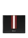 Bally Leather Wallet With Textured Design Block In Black