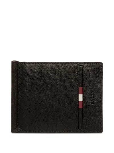 Bally Ribbon-detail Leather Wallet In Black