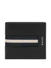 Bally Ribbon-detail Logo Leather Wallet In Black