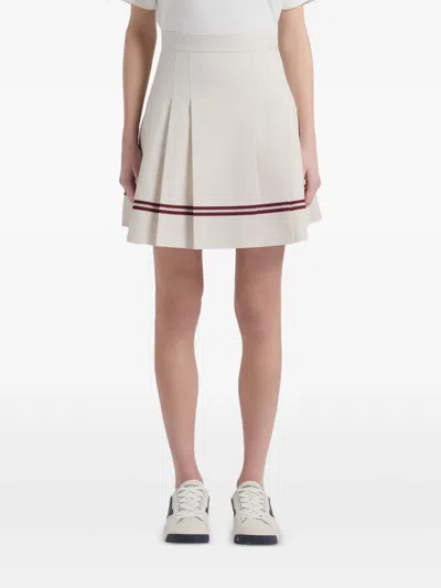 Bally Ribbon Detail Pleated Mini Skirt In Neutral