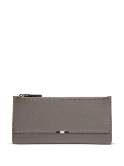 Bally Ribbon-detail Zip Wallet In Neutral