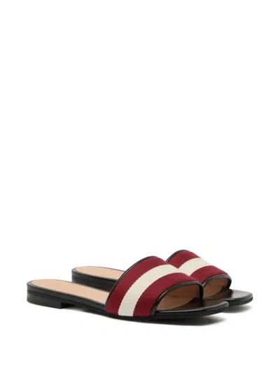 Bally Ribbon Flat Sandals In Red