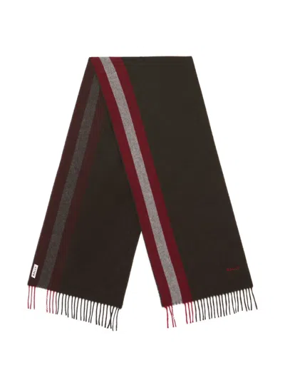 Bally Ribbon Fringed Scarf In Brown