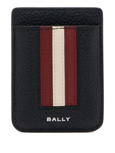 Bally Ribbon Grained-leather Card Holder In Black