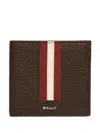 Shop Bally Ribbon Leather Wallet In Brown