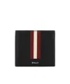 Bally Leather Wallet With Textured Design Block In Black