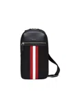 Bally Ribbon-stripe Messenger Bag In Black