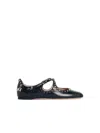 Bally 'rina' Black Leather Ballet Flats With Studs In Black