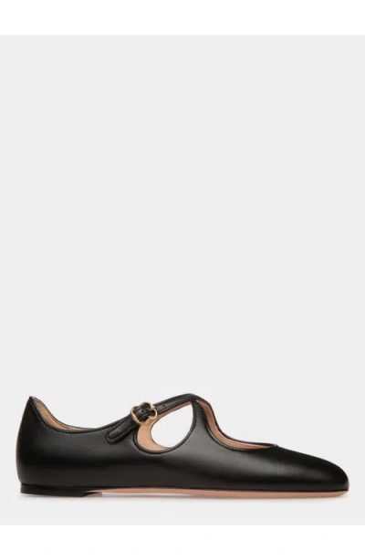 Bally Rina Flat In Lamb Nappa Leather Lined With Goat Leather In Black