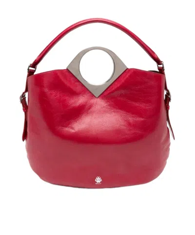 Bally Ring Handle Shoulder Bag In Red