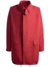 Bally Ripstop-texture Mid-length Parka In Red