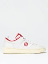 Bally Riweira Leather Sneakers With Embroidered Logo In White 1