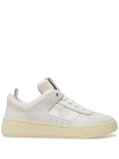 Bally Round Head Fastened With Low-top Casual Sneakers In White