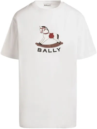 Bally Rocking Horse-print T-shirt In White