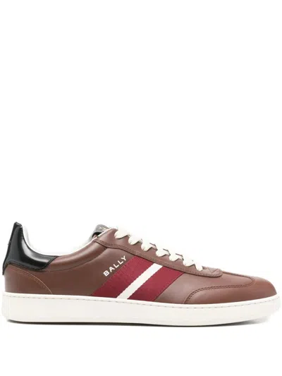Bally Stripe-detail Sneakers In Brown