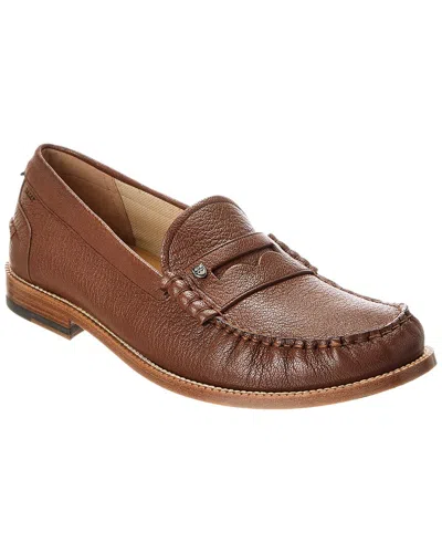 Bally Ron Grained Leather Loafers In Brown