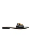 Bally Round Toe Flat Sandals In Black