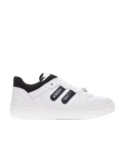 Bally Round Toe Lace-up Sneakers In White