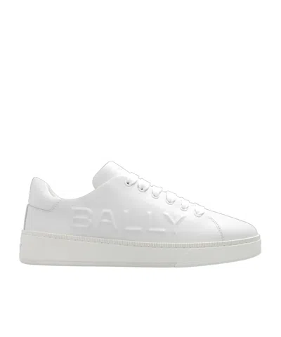 Bally Round Toe Lace-up Sneakers In White