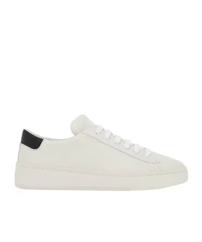 Bally Round Toe Lace-up Sneakers In White