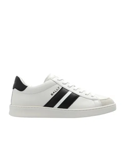 Bally Round Toe Lace-up Sneakers In White
