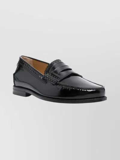 BALLY ROUND TOE LEATHER PENNY LOAFERS FOR MEN