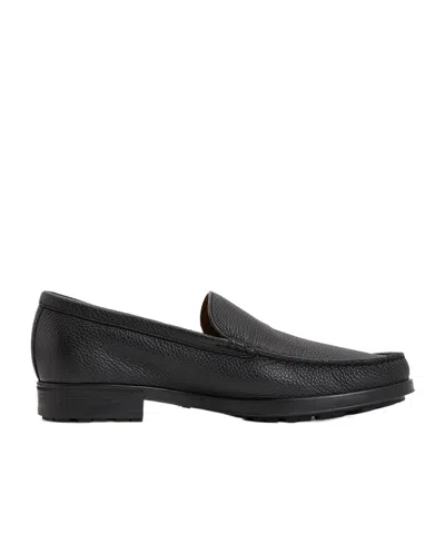 Bally Round Toe Loafers In Black
