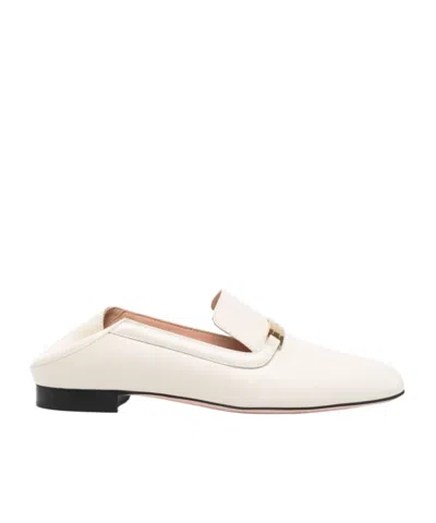 Bally Round Toe Loafers In White