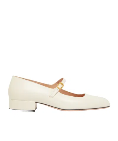 Bally Round Toe Low Heels In White