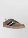 Bally Round Toe Suede Sneakers With Rubber Sole In Brown