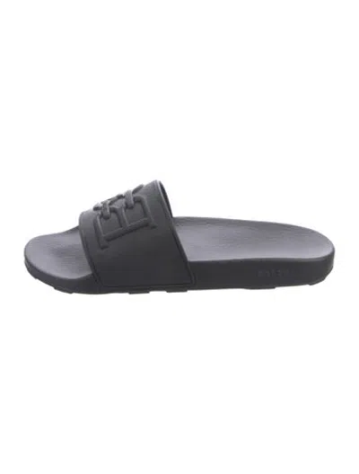 Pre-owned Bally Rubber Slides In Black