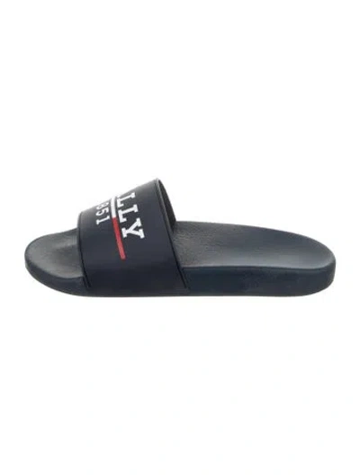 Pre-owned Bally Rubber Slides In Blue