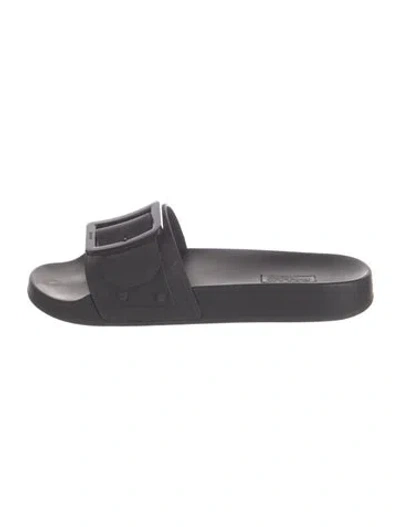 Pre-owned Bally Rubber Slides In Gray