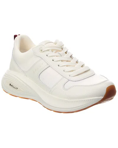Bally Running Leather & Canvas Sneaker In White